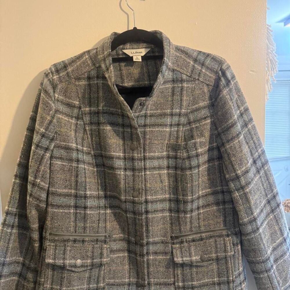 Llbean Women's Grey and Blue Jacket